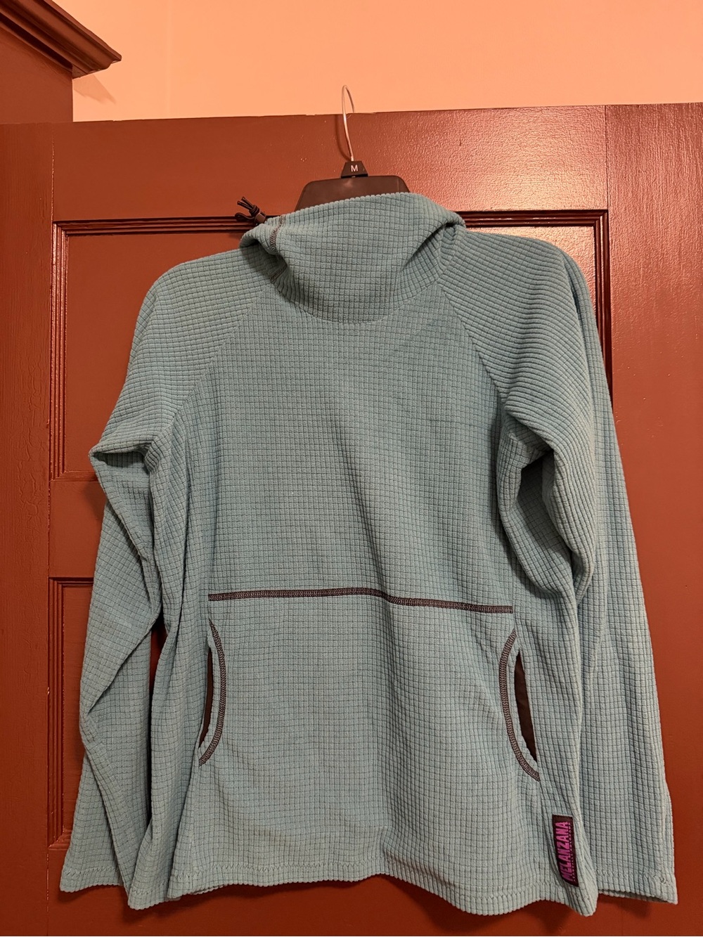 Melanzana Light Teal Waffle-Knit Turtleneck Pullover
